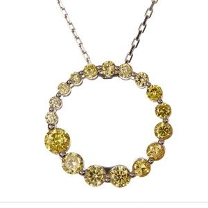 Rare! Suzy Levian yellow CZ journey necklace